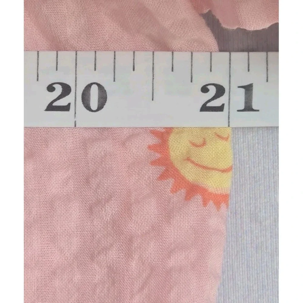 Life Is Good Sleep Cotton Blend Sunshine Smiling Sun Graphic Print Button Up Top - Picture 8 of 10